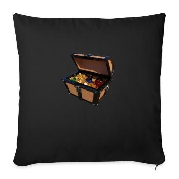 Coffre au trésor de pirate - Housse de coussin décorative 45 x 45 cm - noir - Devant