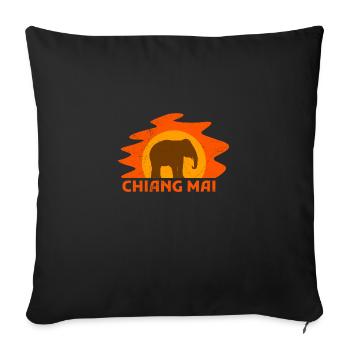 Thailand Chiang Mai Elephant Funny Gift Idea - Sofa pillowcase 17,3'' x 17,3'' (45 x 45 cm) - black - Front