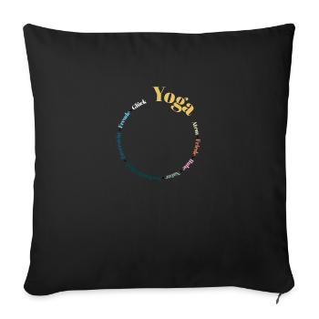 Yoga Kreis bunt - Sofakissenbezug 45 x 45 cm - Schwarz - Vorne