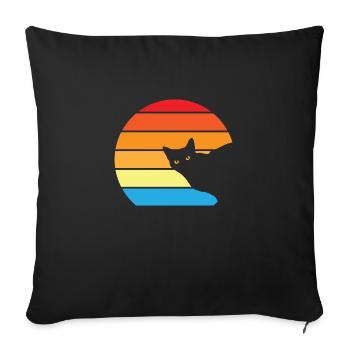Retro Cat - Sofa pillowcase 17,3'' x 17,3'' (45 x 45 cm) - black - Front