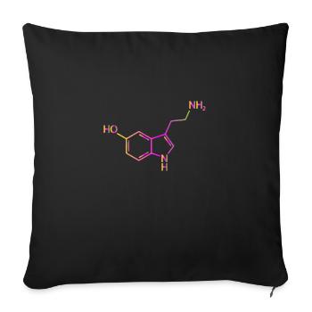 Serotonin Molecule Chemistry Happiness Gift Idea - Sofa pillowcase 17,3'' x 17,3'' (45 x 45 cm) - black - Front