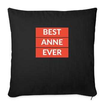 Best Anne Ever Turkish Gift Idea Hediyelik - Sofa pillowcase 17,3'' x 17,3'' (45 x 45 cm) - black - Front