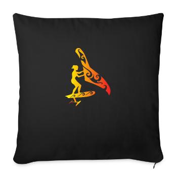Surfer Wing Foiling Girl Foiling Lover Geschenk - Sofakissenbezug 45 x 45 cm - Schwarz - Vorne