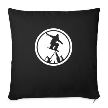Snowboard Snowboarder Ski - Housse de coussin décorative 45 x 45 cm - noir - Devant