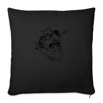Moto de sport - Housse de coussin décorative 45 x 45 cm - noir - Devant