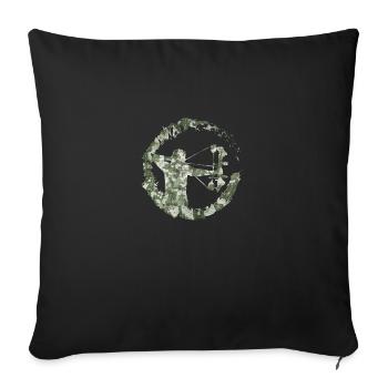 Double Exposure Compound Bow Hunter Camouflage - Sofa pillowcase 17,3'' x 17,3'' (45 x 45 cm) - black - Front