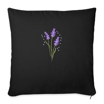 Flower Purple Lavender Summer Flower Gift Idea - Sofa pillowcase 17,3'' x 17,3'' (45 x 45 cm) - black - Front