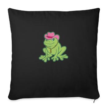 Cute Animals Cowboy Frog Funny Gift Idea - Sofa pillowcase 17,3'' x 17,3'' (45 x 45 cm) - black - Front