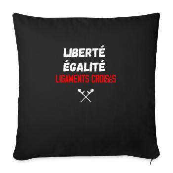 Liberté Egalité Ligaments Croisés - Housse de coussin décorative 45 x 45 cm - noir - Devant