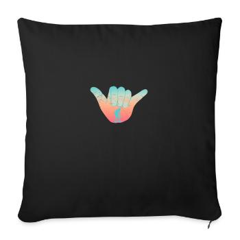 Surfskate Shaka Sign Surfskating Surfboard Gift - Sofa pillowcase 17,3'' x 17,3'' (45 x 45 cm) - black - Front