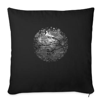 Oiseau - Housse de coussin décorative 45 x 45 cm - noir - Devant