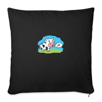 Math Symbols Cow Goes Mu Funny Animal Gift Idea - Sofa pillowcase 17,3'' x 17,3'' (45 x 45 cm) - black - Front