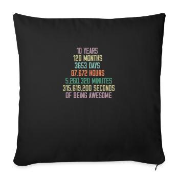 10th anniversary gift 10 years anniversary - Sofa pillowcase 17,3'' x 17,3'' (45 x 45 cm) - black - Front