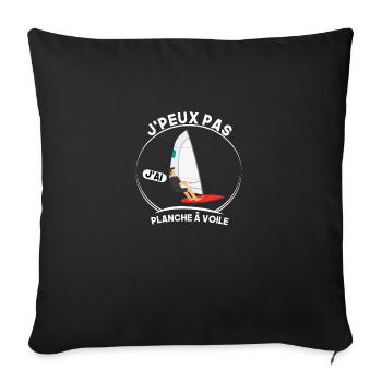 Je peux pas, j'ai planche à voile - Housse de coussin décorative 45 x 45 cm - noir - Devant