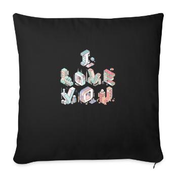 I LOVE YOU - Sofakissenbezug 45 x 45 cm - Schwarz - Vorne