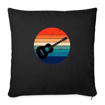Retro style guitar, for guitarists - Sofa pillowcase 17,3'' x 17,3'' (45 x 45 cm) - black - Front