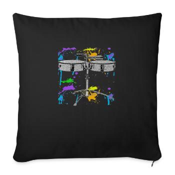Timbal Color Splash Percussion Instrument - Sofa pillowcase 17,3'' x 17,3'' (45 x 45 cm) - black - Front