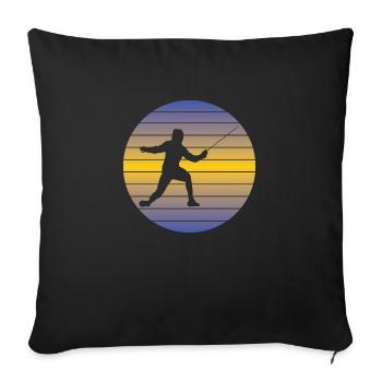 Fencing funny funny fencer retro martial arts - Sofa pillowcase 17,3'' x 17,3'' (45 x 45 cm) - black - Front