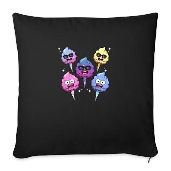 Cute Cotton Candy - Sofa pillowcase 17,3'' x 17,3'' (45 x 45 cm) - black - Front