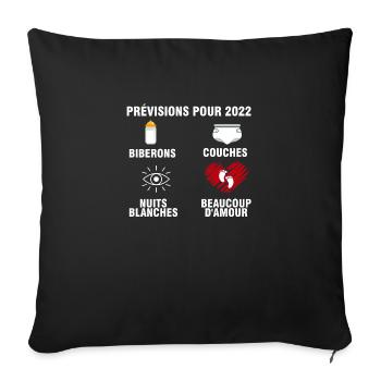 2022 Annonce Grossesse Humour Annonces Grossesse - Housse de coussin décorative 45 x 45 cm - noir - Devant