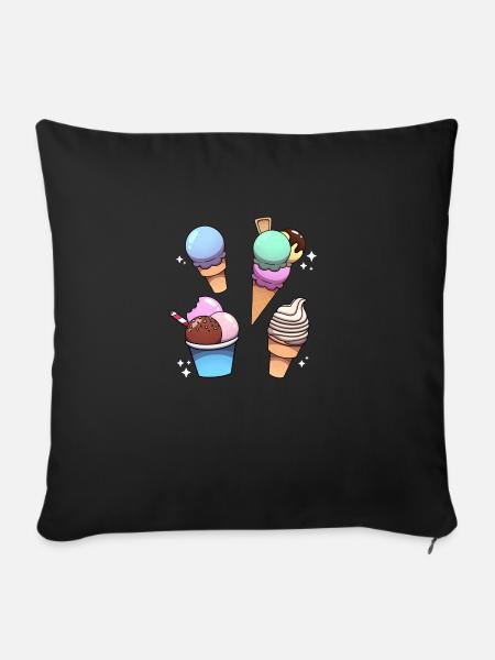 Eis - Sofakissenbezug 45 x 45 cm - Schwarz