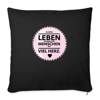 Leben - Sofakissenbezug 45 x 45 cm - Schwarz - Vorne