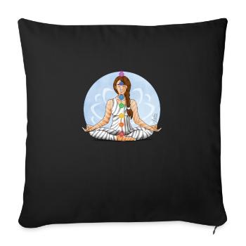 Zen and Zebra Illustration of Chakra Meditation - Sofa pillowcase 17,3'' x 17,3'' (45 x 45 cm) - black - Front