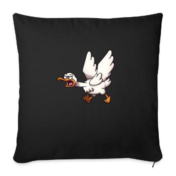 Attacking Goose - Sofa pillowcase 17,3'' x 17,3'' (45 x 45 cm) - black - Front