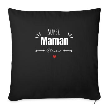 Super maman d'amour - Housse de coussin décorative 45 x 45 cm - noir - Devant