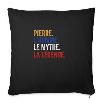 Pierre L'homme Le mythe La légende - Housse de coussin décorative 45 x 45 cm - noir - Devant