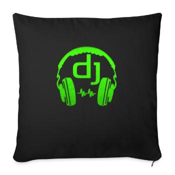 casque-musique-dj - Housse de coussin décorative 45 x 45 cm - noir - Devant