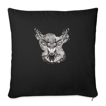 Cerf - Housse de coussin décorative 45 x 45 cm - noir - Devant