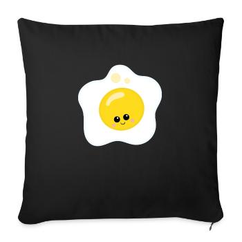 Fried egg - Sofa pillowcase 17,3'' x 17,3'' (45 x 45 cm) - black - Front