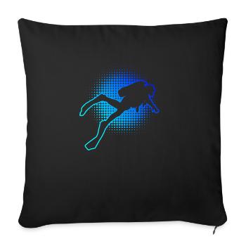 Plongée Plongée Plongeurs Sous-marins Hommes Garçons - Housse de coussin décorative 45 x 45 cm - noir - Devant