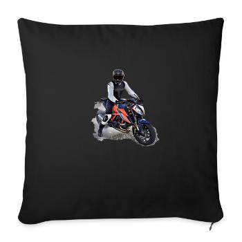 Poster Motorcyclist - Sofa pillowcase 17,3'' x 17,3'' (45 x 45 cm) - black - Front