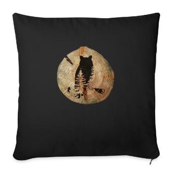 Arbre Disc Owl - Housse de coussin décorative 45 x 45 cm - noir - Devant