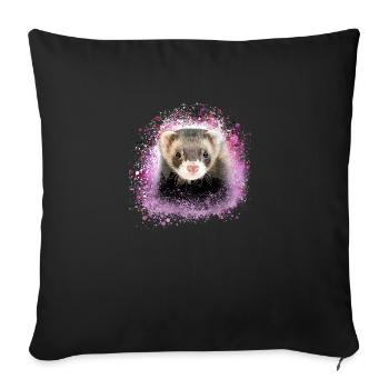 ferrets,pink,graffiti,iltis - Sofa pillowcase 17,3'' x 17,3'' (45 x 45 cm) - black - Front