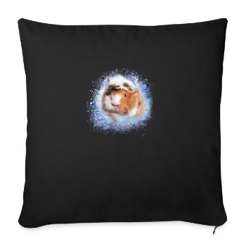 cochons d’Inde, graffitis, cochons d’Inde rosette - Housse de coussin décorative 45 x 45 cm - noir - Devant