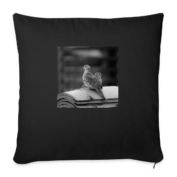 birds - Sofa pillowcase 17,3'' x 17,3'' (45 x 45 cm) - black - Front