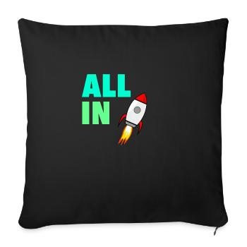 All In To the Moon Stonks and Crypto Meme Shirt - Sofakissenbezug 45 x 45 cm - Schwarz - Vorne