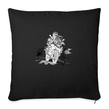 Adventure Bike Curve special - Sofa pillowcase 17,3'' x 17,3'' (45 x 45 cm) - black - Front