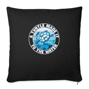 Les tortues me rendent heureux. Citation Amoureux des tortues Nature - Housse de coussin décorative 45 x 45 cm - noir - Devant