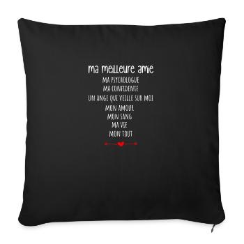 ma meilleure amie idée cadeau - Housse de coussin décorative 45 x 45 cm - noir - Devant