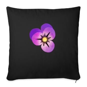 Pétales violets magiques - Housse de coussin décorative 45 x 45 cm - noir - Devant