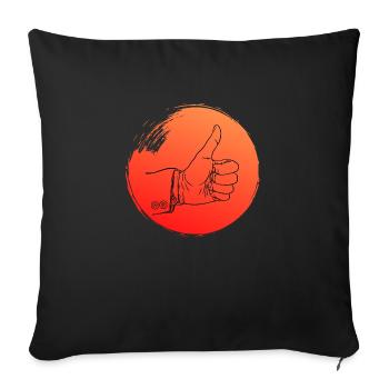 Daumen hoch - Sofakissenbezug 45 x 45 cm - Schwarz - Vorne
