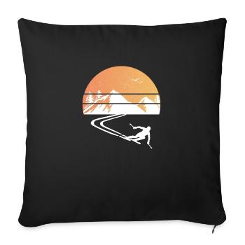 Skier ski retro mountains gift Ski Carving - Sofa pillowcase 17,3'' x 17,3'' (45 x 45 cm) - black - Front