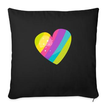 Cœur - Housse de coussin décorative 45 x 45 cm - noir - Devant