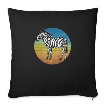 Zèbre - Housse de coussin décorative 45 x 45 cm - noir - Devant