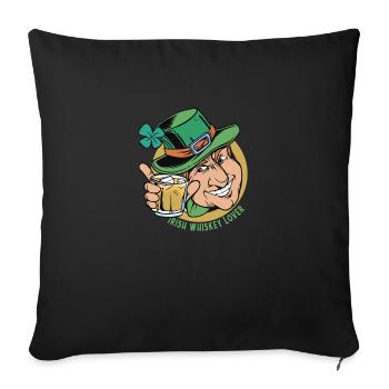 Irish Whiskey Lover Leprechaun St. Patrick's Day - Sofa pillowcase 17,3'' x 17,3'' (45 x 45 cm) - black - Front