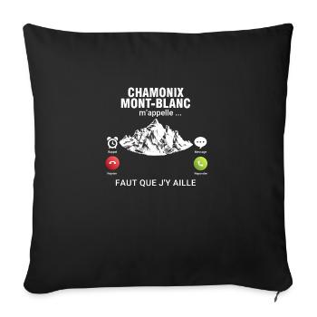 Chamonix m'appelle faut que j'y aille biathlete - Housse de coussin décorative 45 x 45 cm - noir - Devant